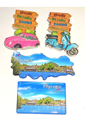 Monalisa Home 4 Adet Farklı Model Desenli Renkli Kültürel Mıknatıslı Magnet