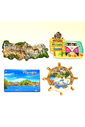 Monalisa Home 4 Adet Farklı Model Desenli Renkli Kültürel Mıknatıslı Magnet