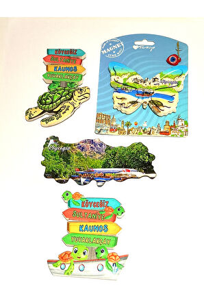 Monalisa Home 4 Adet Farklı Model Desenli Renkli Kültürel Mıknatıslı Magnet