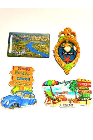 Monalisa Home 4 Adet Farklı Model Desenli Renkli Kültürel Mıknatıslı Magnet