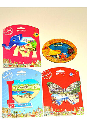 Monalisa Home 4 Adet Farklı Model Desenli Renkli Kültürel Mıknatıslı Magnet