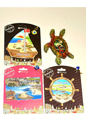 Monalisa Home 4 Adet Farklı Model Desenli Renkli Kültürel Mıknatıslı Magnet