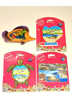 Monalisa Home 4 Adet Farklı Model Desenli Renkli Kültürel Mıknatıslı Magnet