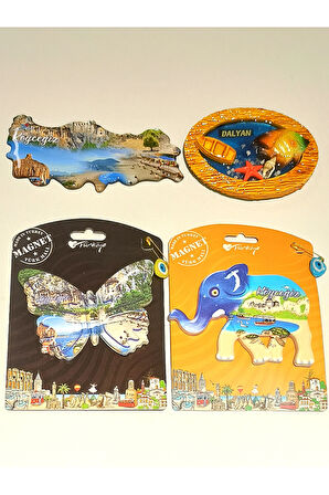 Monalisa Home 4 Adet Farklı Model Desenli Renkli Kültürel Mıknatıslı Magnet