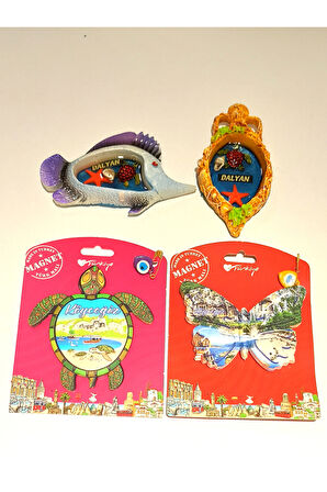 Monalisa Home 4 Adet Farklı Model Desenli Renkli Kültürel Mıknatıslı Magnet