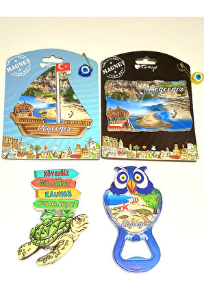 Monalisa Home 4 Adet Farklı Model Desenli Renkli Kültürel Mıknatıslı Magnet