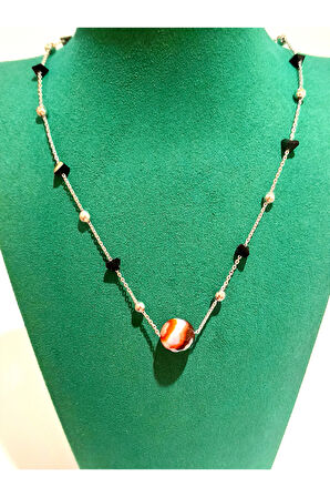 Monalisa Home Renkli  Lüks Figürlü Gösterişli Taş Kolye