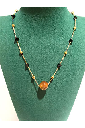 Monalisa Home Renkli  Lüks Figürlü Gösterişli Taş Kolye