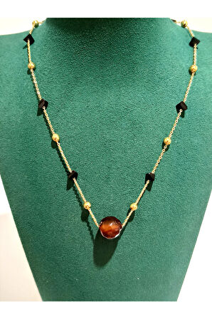 Monalisa Home Renkli  Lüks Figürlü Gösterişli Taş Kolye