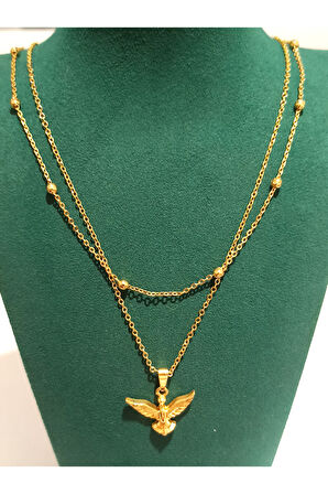 Monalisa Home Renkli Gold Renk Lüks Figürlü Gösterişli  Kolye