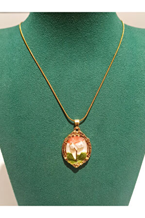 Monalisa Home Gold Renk Lüks Figürlü Gösterişli  Kolye