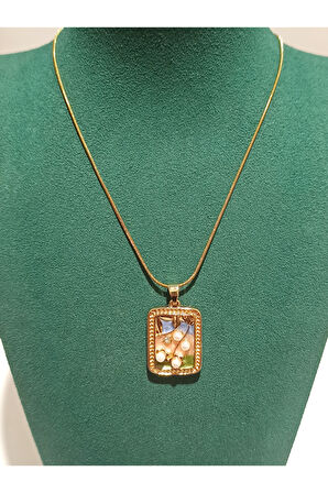 Monalisa Home Gold Renk Lüks Figürlü Gösterişli  Kolye