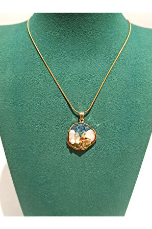 Monalisa Home Gold Renk Lüks Figürlü Gösterişli  Kolye