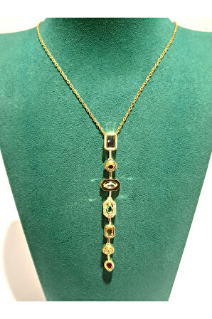 Monalisa Home Gold Renk Lüks Figürlü Gösterişli Y Kolye