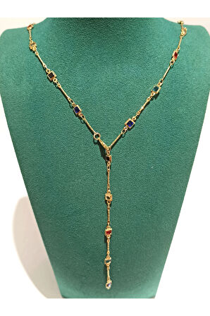 Monalisa Home Gold Renk Lüks Figürlü Gösterişli Y Kolye