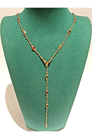 Monalisa Home Gold Renk Lüks Figürlü Gösterişli Y Kolye