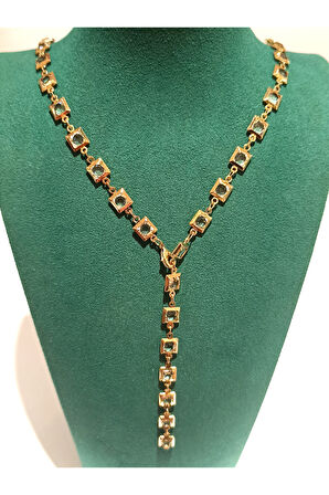 Monalisa Home Gold Renk Lüks Figürlü Gösterişli Y Kolye