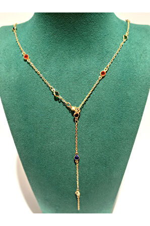 Monalisa Home Gold Renk Lüks Figürlü Gösterişli Y Kolye