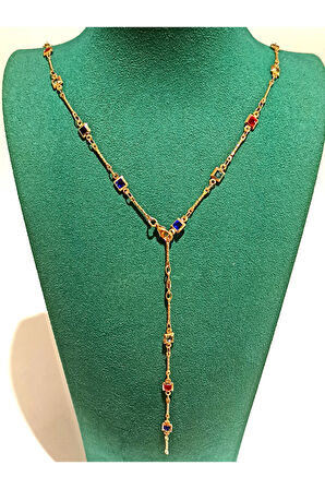 Monalisa Home Gold Renk Lüks Figürlü Gösterişli Y Kolye