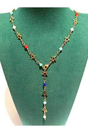 Monalisa Home  Lüks Figürlü Gösterişli Renkli Taşlı Y Kolye