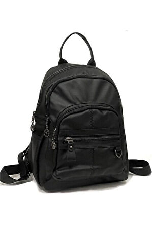 Monalisa Home Lüks Figürlü Bölmeli Siyah Sırt Çanta