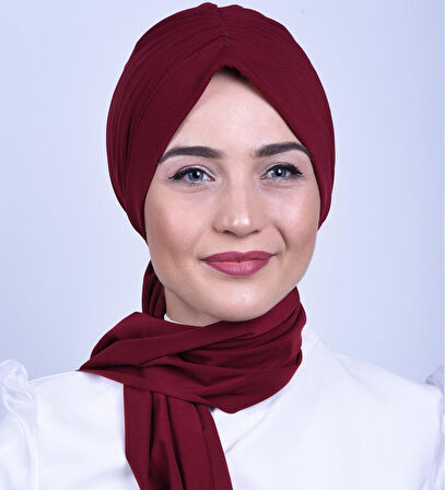 Monalisa Home Şık Büzgülü  Bordo Renkli Bone