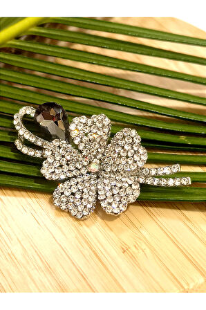 Monalisa Home Beyaz Taşlı  Figürlü Broş