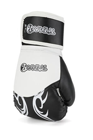 TİTAN SPORT SİYAH BEYAZ İŞLEMELİ MODEL-2 BOKS ELDİVENİ