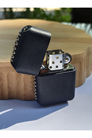 Monalisa Home Renkli Gerçek Deri Kılıflı Özel Tasarım Benzinli Çakmak