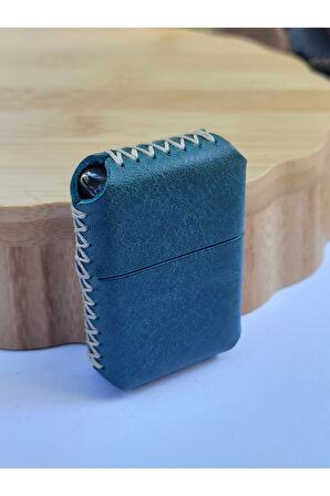 Monalisa Home Renkli Gerçek Deri Kılıflı Özel Tasarım Benzinli Çakmak