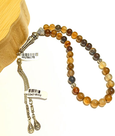 Monalisa Home Renkli Gösterişli Parlak Lüks Akik Taş Tesbih