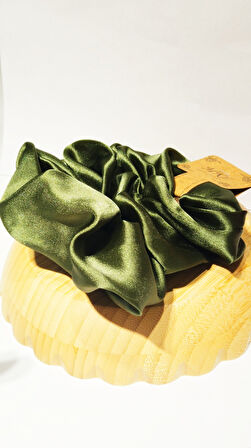 Monalisa Home Gösterişli Parlak Koyu Yeşil Renk Büyük Esnek  Lastik Toka