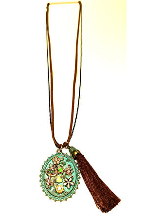 Monalisa Home Otantik Gösterişli Renkli 40 cm Uzunluğunda Kolye