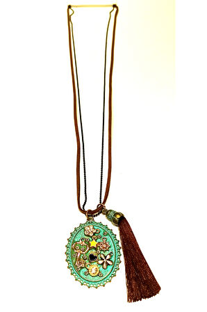 Monalisa Home Otantik Gösterişli Renkli 40 cm Uzunluğunda Kolye