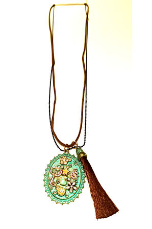 Monalisa Home Otantik Gösterişli Renkli 40 cm Uzunluğunda Kolye