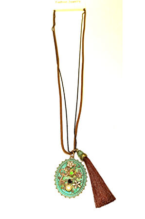 Monalisa Home Otantik Gösterişli Renkli 40 cm Uzunluğunda Kolye