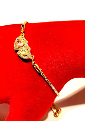 Monalisa Home Gold Renk Lüks Figürlü Gösterişli Ayarlanabilir Bileklik