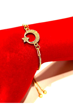 Monalisa Home Gold Renk Lüks Figürlü Gösterişli Ayarlanabilir Bileklik