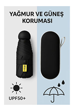 Monalisa Home  Siyah Renk Katlanır Çanta İçi Lüks Şemsiye