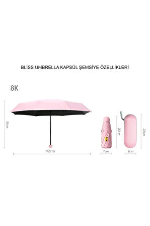 Monalisa Home  Pembe Renk Katlanır Çanta İçi Lüks Şemsiye