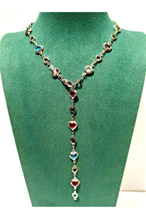 Monalisa Home  Lüks Figürlü Gösterişli Renkli Taşlı Y Kolye