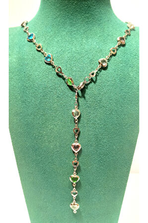 Monalisa Home  Lüks Figürlü Gösterişli Renkli Taşlı Y Kolye