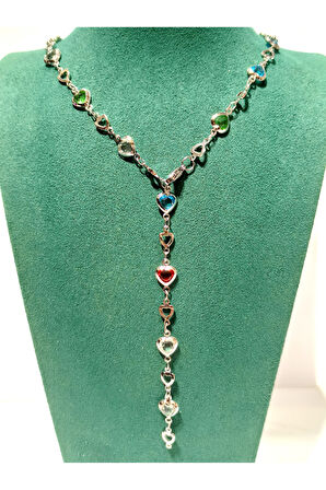 Monalisa Home  Lüks Figürlü Gösterişli Renkli Taşlı Y Kolye