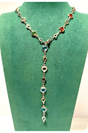 Monalisa Home  Lüks Figürlü Gösterişli Renkli Taşlı Y Kolye