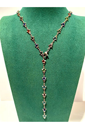 Monalisa Home  Lüks Figürlü Gösterişli Renkli Taşlı Y Kolye