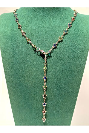 Monalisa Home  Lüks Figürlü Gösterişli Renkli Taşlı Y Kolye