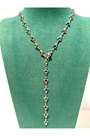 Monalisa Home  Lüks Figürlü Gösterişli Renkli Taşlı Y Kolye