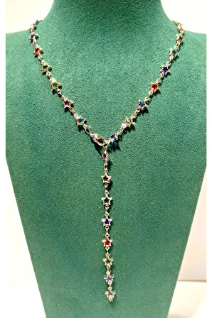 Monalisa Home  Lüks Figürlü Gösterişli Renkli Taşlı Y Kolye