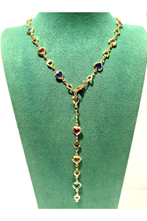 Monalisa Home  Lüks Figürlü Gösterişli Renkli Taşlı Y Kolye