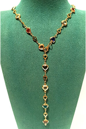 Monalisa Home  Lüks Figürlü Gösterişli Renkli Taşlı Y Kolye